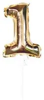 Шар воздушный 18см Цифра фольгированный золотой 1шт /Поиск