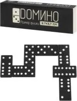 Игра настольная Домино пластиковое, в картонной  коробке 15х5х2,5см