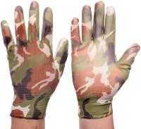 Перчатки нейлоновые ДОБРОСАД Фантазия-Хаки р.8 с ПВХ покрытием полуоблитые  