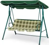 Качели-диван садовые 170х153х110см трехместные с тентом зеленые