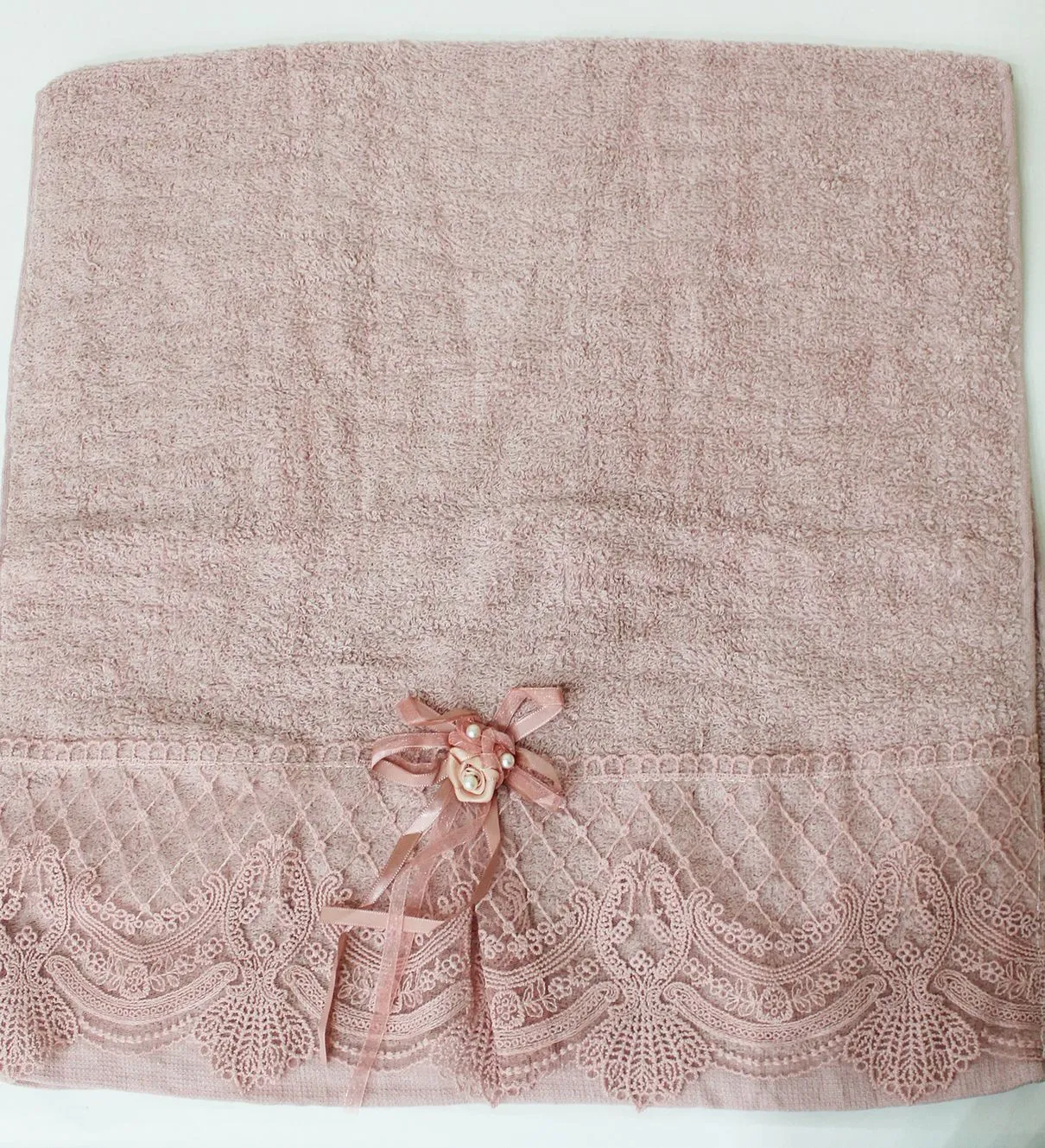 Полотенце махровое 40х90см плотность 430гр/м цвет пудровый