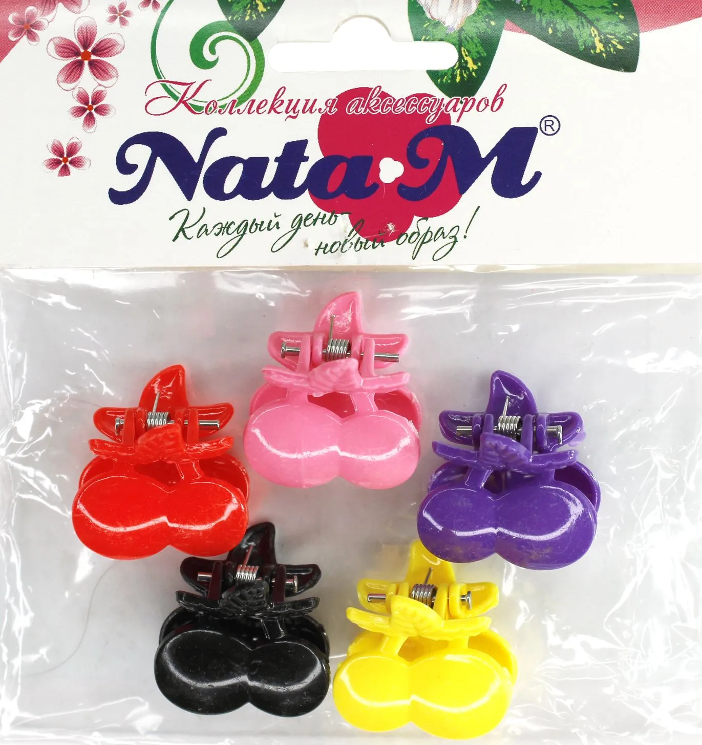 Крабы для волос 5шт Вишенки