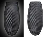 ваза для цветов, полосы диагональ, 12х28см, темное стекло