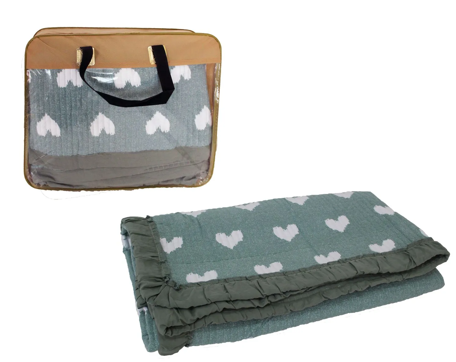 Одеяло плед 200х230см с оборкой, в сумке