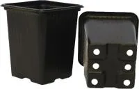 черный пластиковый горшок для рассады 7х7х8см