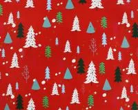 Бумага упаковочная Ёлочки 70х100см, плотность 80гр Цвет: красный