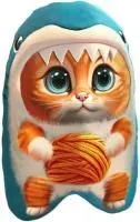 Игрушка антистресс Кот Синяя акула 30см