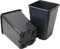 черный пластиковый горшок для рассады 9х9х14см