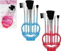 Кисти для макияжа MERILIN 5 предметов Сердце на подставка 