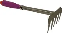 грабли садовые с фиолетовой ручкой