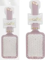 Расческа массажная NataM квадратная. Цвет: пепельная роза