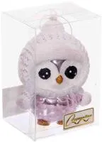 Ёлочная игрушка Чудной пингвин 7х5х10см, цвет: розовый