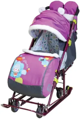 Коляска комб. Ника детям 7-6" со снеговиком  (орхидея // НД7-6/6)