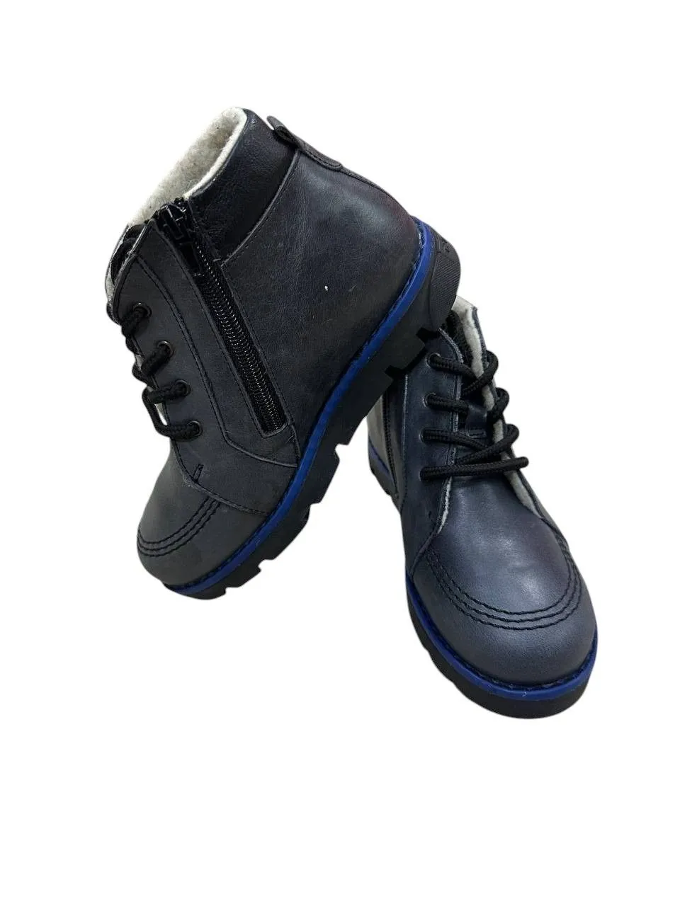 Ботинки для мальчиков демисезонные, кожа Нью-Йорк цвет: синий