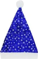 Колпак новогодний Снежинки Размер: 57 Цвет: синий