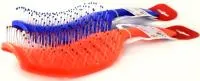 Расческа для волос изогнутая,цветная с зубцы-флекс на пластике 