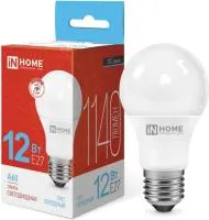 Лампа светодиодная ASD/inHOME VC ЛОН А60 Е27 12W(1140ml) 6500K 6K 110х60 без пульсации
