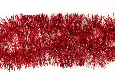 Мишура d9х180см Классика с длинным ворсом  (Цвет: красный)