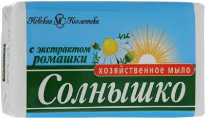 Мыло хозяйственное СОЛНЫШКО 140г НК (ромашка // 11147)