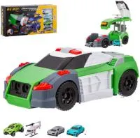 Игровой набор Парковка Beboy, 3 машинки и 1 вертолет, подвижные элементы, размер:25х11,5х8,8см