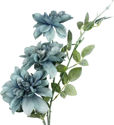 Букет декоративный Георгины в инее 82х13х15см (цвет: полуночный синий)