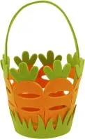 Корзина пасхальная Морковь 140х105мм, с ручкой, круглая, фетровая