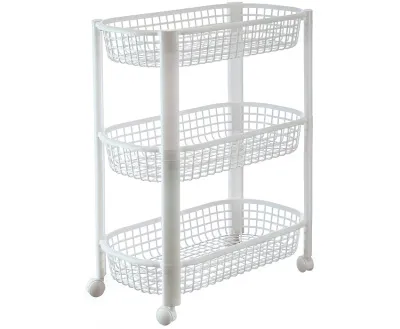 Полка овощная на колесах 3 секции (белый)