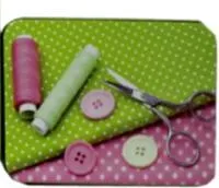 банка жестяная 600мл для рукоделия, квадратная, 145х105х40мм