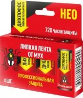 Лента липкая от мух ДИХЛОФОС Нео 4шт 