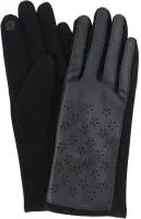 Перчатки женские комбинированные (кожа/трикотаж) цвет: черный