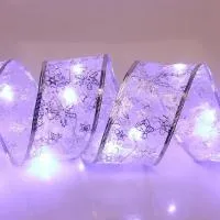 Гирлянда для дома Морозные снежинки 2м 6см 20ламп LED Серебро