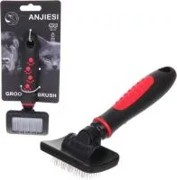 Расческа-пуходерка Профф-Мой Бро прорезинненая ручка Цвет: красный/черный