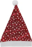 Колпак новогодний Снежинки Размер: 57 Цвет: красный
