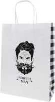 Пакет бумажный 24х10,5х32см Perfekt Man с кручеными ручками белый