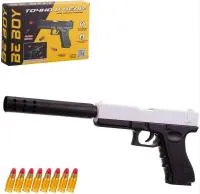 Игрушка Пистолет BeBoy 38х21х14см с глушителем и софт-патронами 10шт