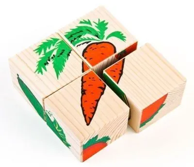 Игровой набор кубики 4шт (Овощи // 3333-6)