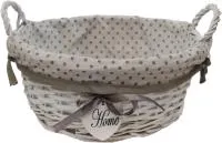 Корзина круглая 32х13см с двумя ручками и с тканевым чехлом, ротанг