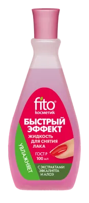 Жидкость для снятия лака Быстрый эффект 100мл пластик /Фитокосметик (Алоэ и эвкалипт // 3306)