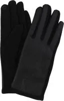 Перчатки женские комбинированные (кожа/трикотаж) цвет: черный