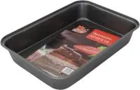 противень, 340х240х60мм, с антипригарным покрытием, серый