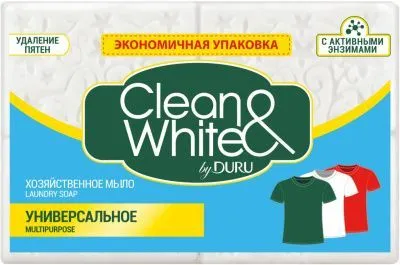Мыло хозяйственное DURU CLEAN&WHITE 4х120г (Против пятен)