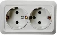 Розетка BOLLETO ASD/InHome ОУ 2 мест.16А белая (земля,керамика)