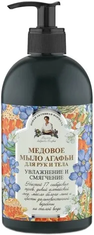 Мыло жидкое РЕЦЕПТЫ БАБУШКИ АГАФЬИ 500мл для рук и тела (30834 Медовое )