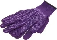 Перчатки нейлоновые Классика с ПВХ покрытием, фиолетовые, б/упак