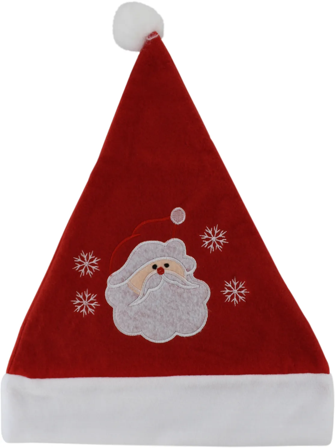 Колпак новогодний Дед Мороз, с вышивкой Размер: 56 Цвет: красный