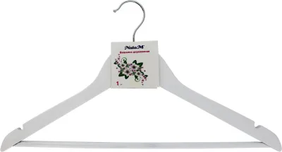 Вешалка деревянная Размер: 23.5х44.5х1.2см  (Цвет: белый)