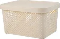 Корзина для хранения с крышкой Plast Team Stockholm 15л Цвет: молочный туман