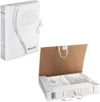 Папка архивная 45мм BRAUBERG с завязками разборная белая