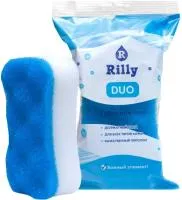 Губка для тела Rilly Duo банная поролоновая, бело-синий