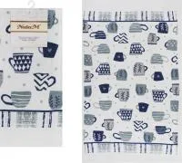 Хлопковое кухонное полотенце чайный блюз 38x63см с дизайном коллекции